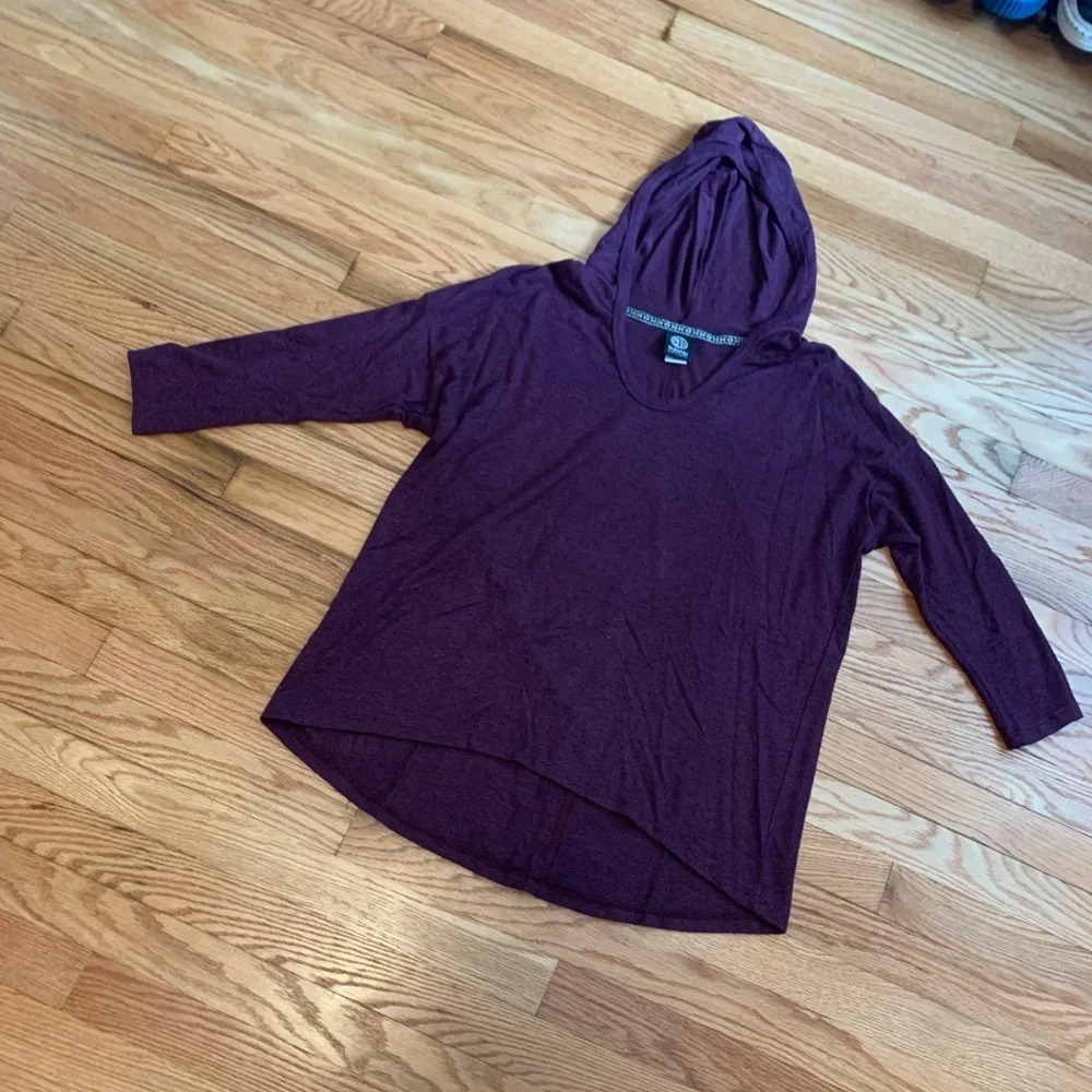 Bobeau Super Soft Purple Hooded Top